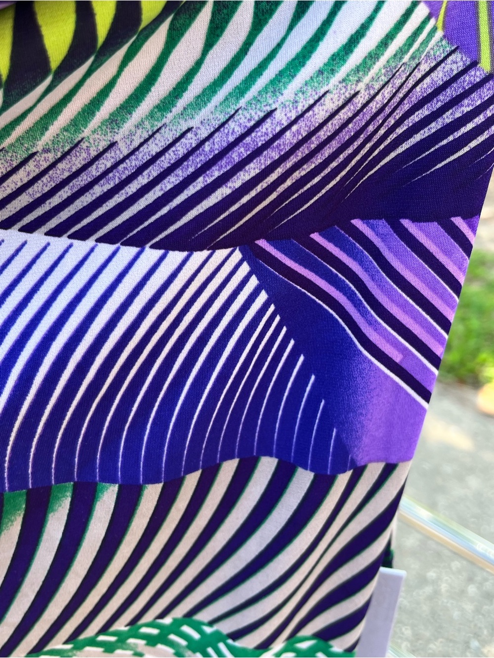 Jennifer Lopez Purple Green Abstract Cowl Neck Tunic Top - Picture 3 of 8
